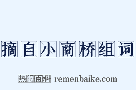 摘自小商桥组词是什么意思的图片